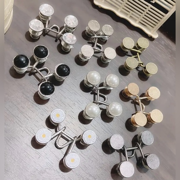 8pcs Adjustable Denim Waist Tighteners - Metal Button Pins - Picture 8 of 8